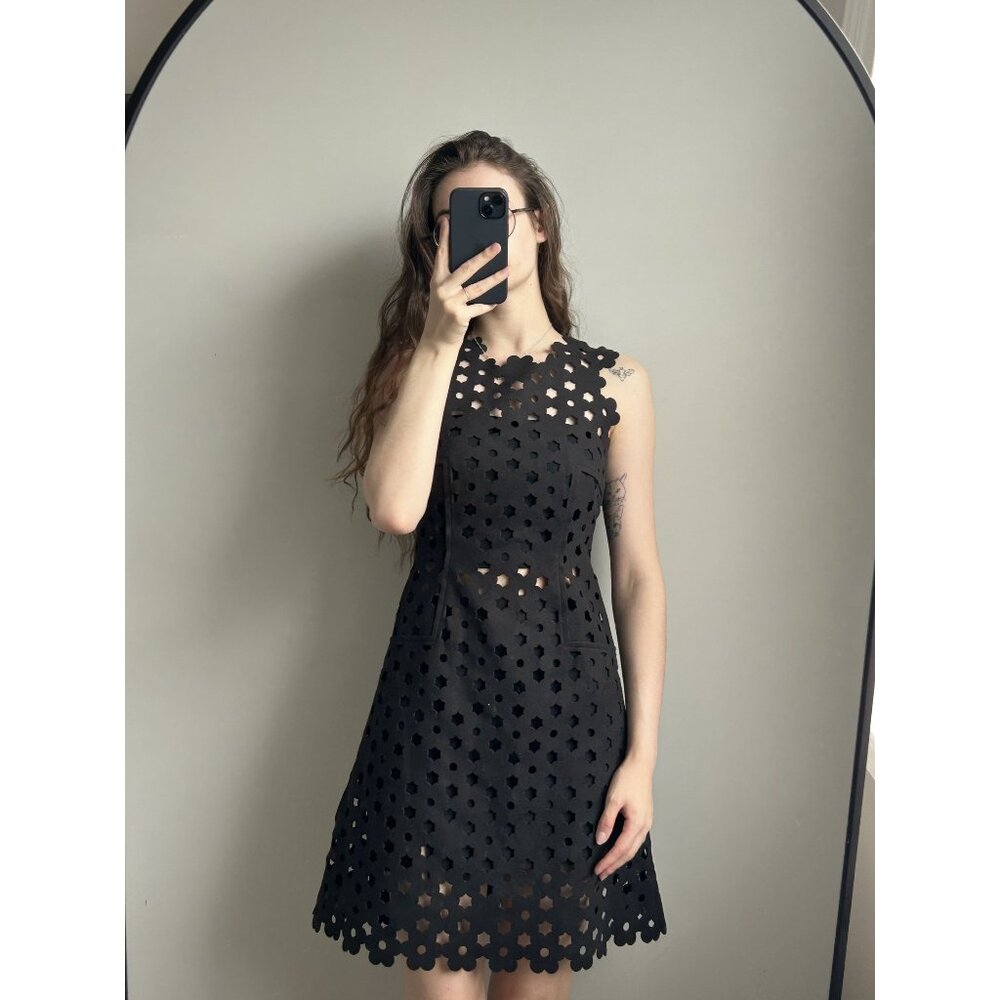 Paskal Black Sheer Floral Dress Size XXS – See-Through Layering Piece